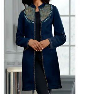 Midnight Velvet Dorinda Women's Small‎ Denim Duster Jacket